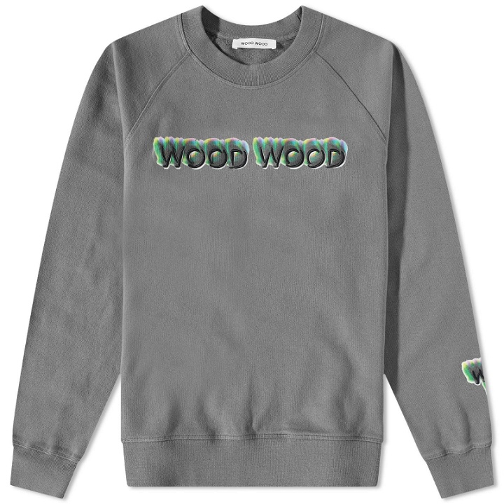 Photo: Wood Wood Men's Hester Logo Sweat in Granite Grey