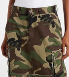 Vetements Camouflage cotton cargo midi skirt