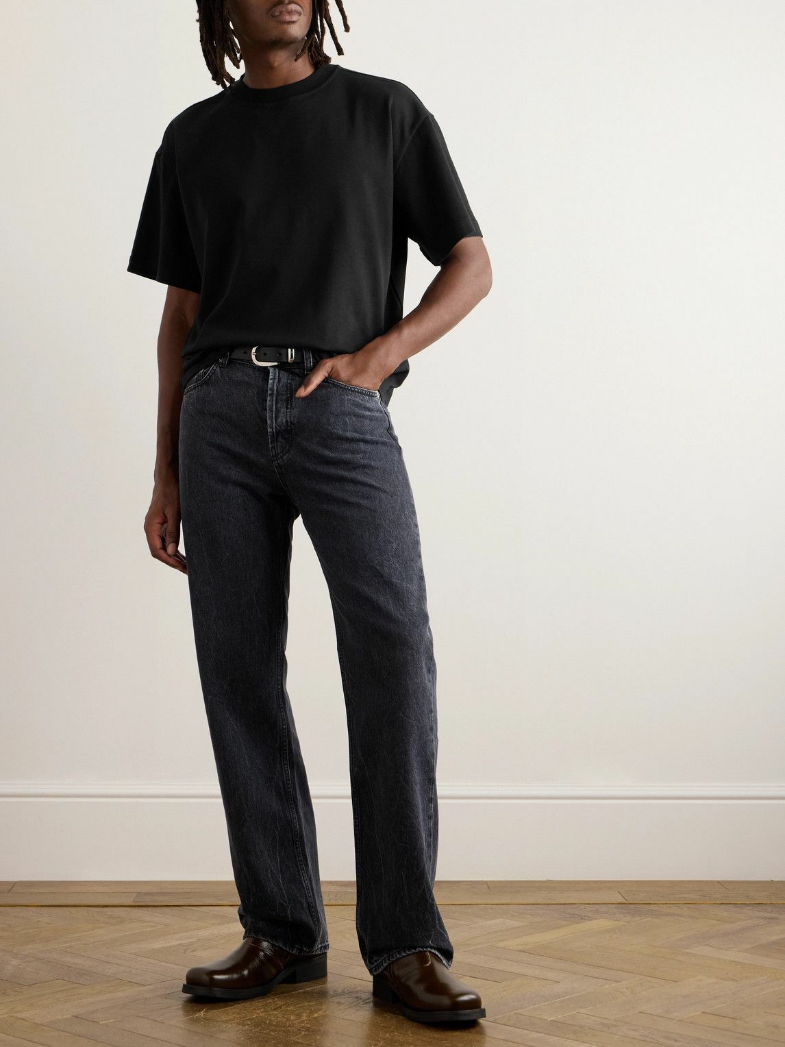 Séfr - Atelier Cotton-Jersey T-Shirt - Black