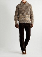 Tod's - Ribbed Space-Dyed Virgin Wool Zip-Up Sweater - Brown