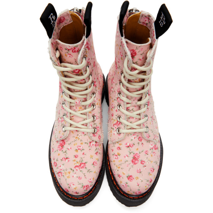 R13 Pink Floral Stacked Platform Boots R13