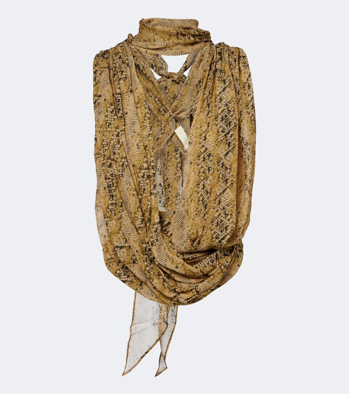 De La Vali Isolde draped snake-print georgette top