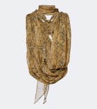 De La Vali Isolde draped snake-print georgette top