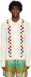 Casablanca White Intarsia Cardigan