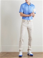 adidas Golf - Printed Recycled-Jersey Half-Zip Polo Shirt - Blue