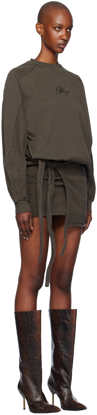 Ottolinger Brown Drape Jersey Minidress