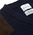 Kingsman - Merlin Slim-Fit Suede-Trimmed Cashmere Sweater - Blue