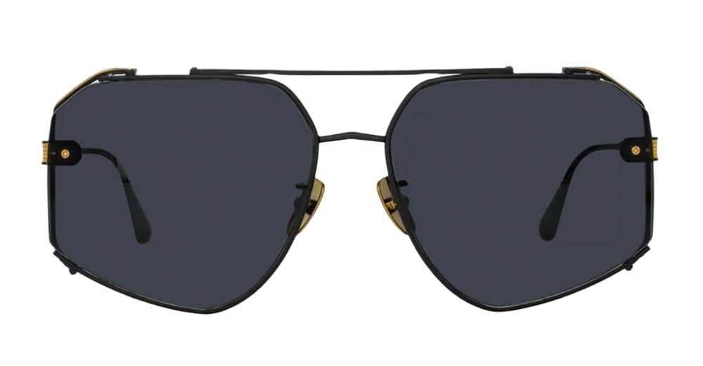 Linda Farrow Amar - Matt Nickel / Yellow Gold Sunglasses