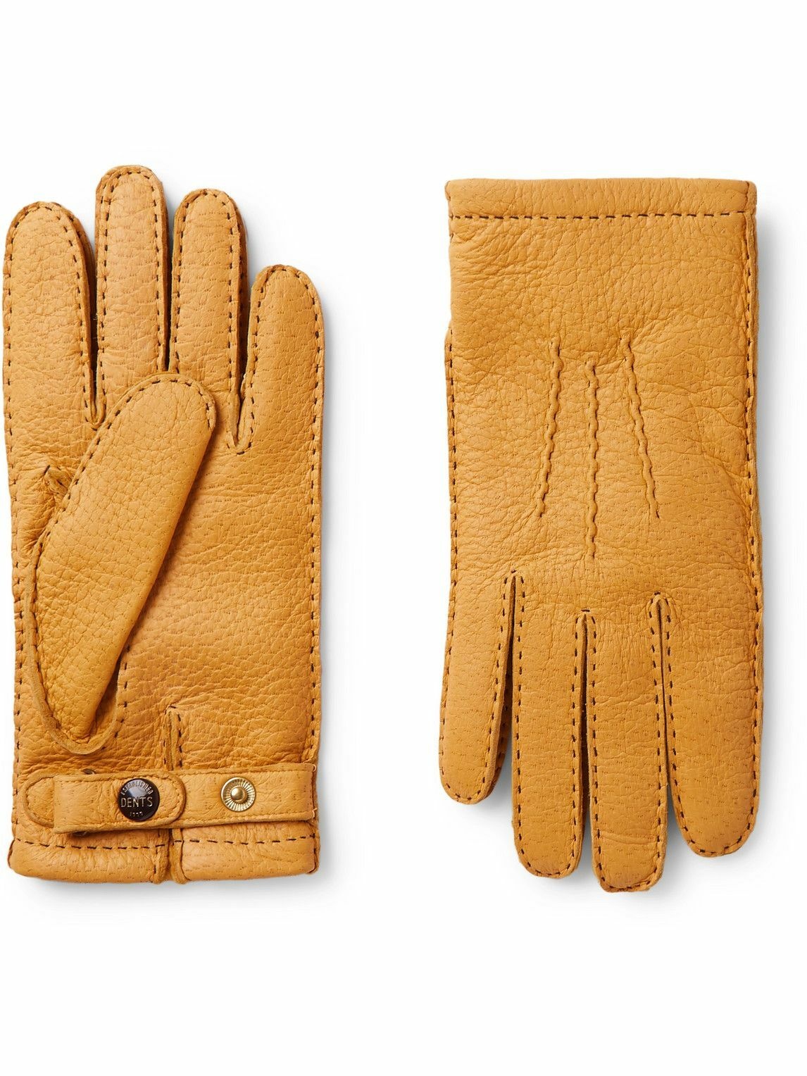 Photo: Dents - Hampton Cashmere-Lined Full-Grain Leather Gloves - Yellow
