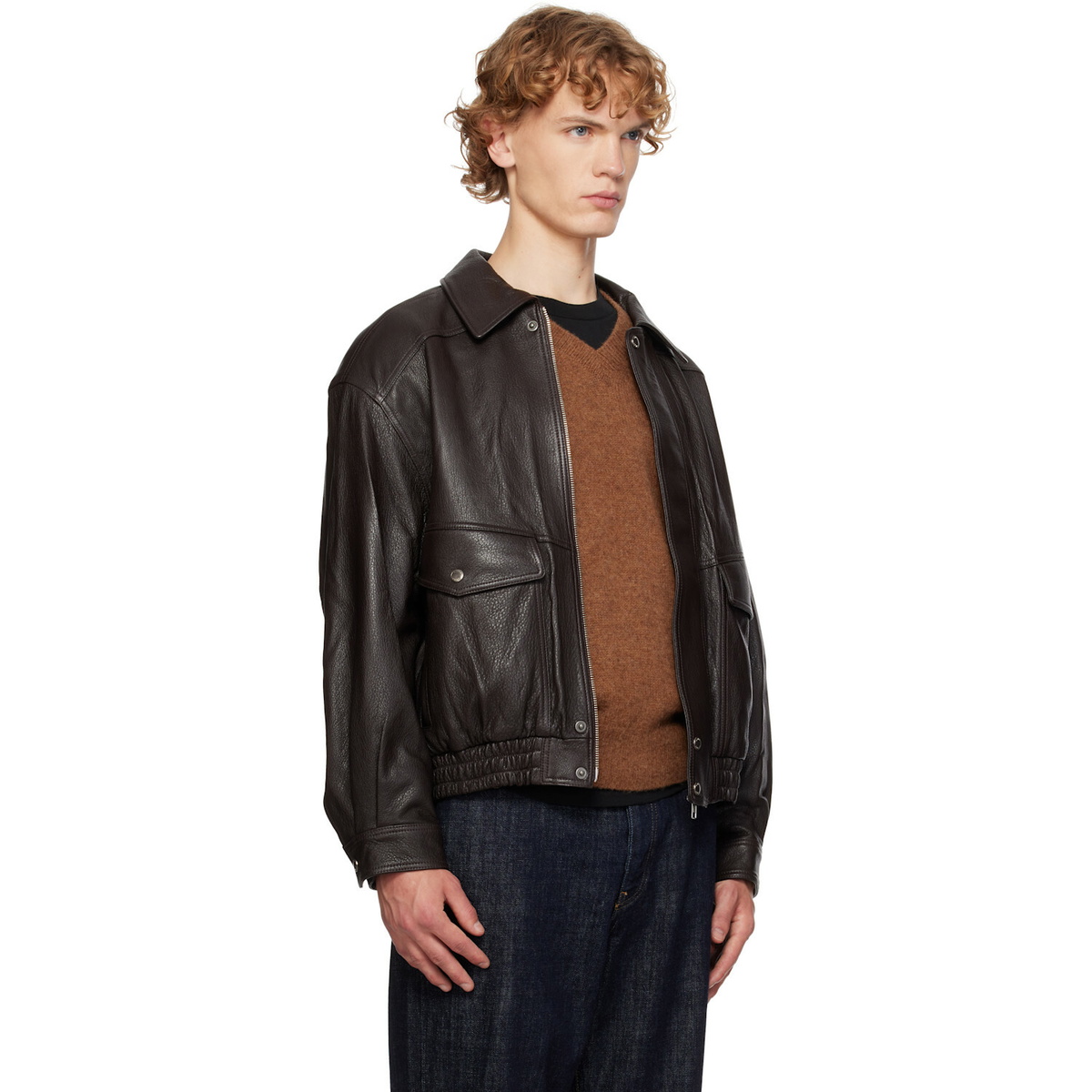 Dunst Brown Oversized Vintage Leather Jacket