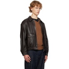 Dunst Brown Oversized Vintage Leather Jacket