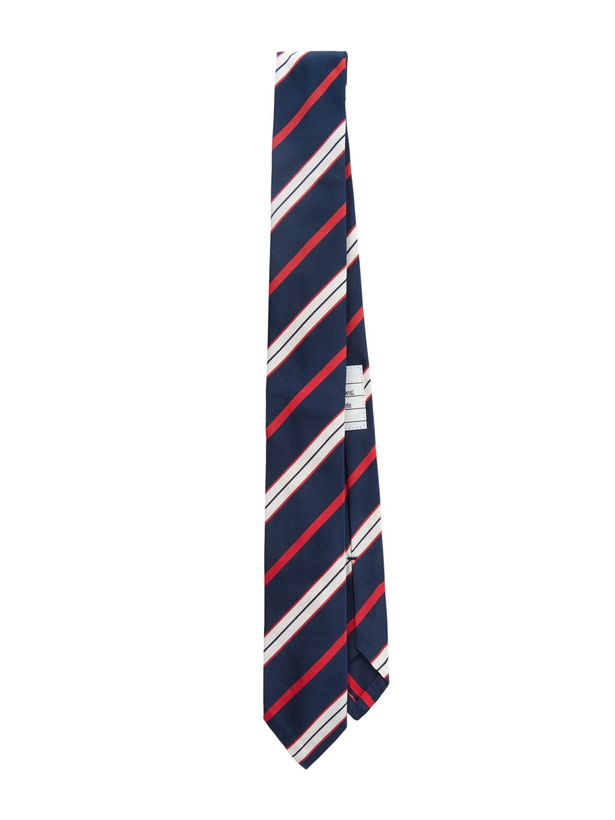 Photo: Thom Browne - 5cm Striped Silk and Cotton-Blend Jacquard Tie