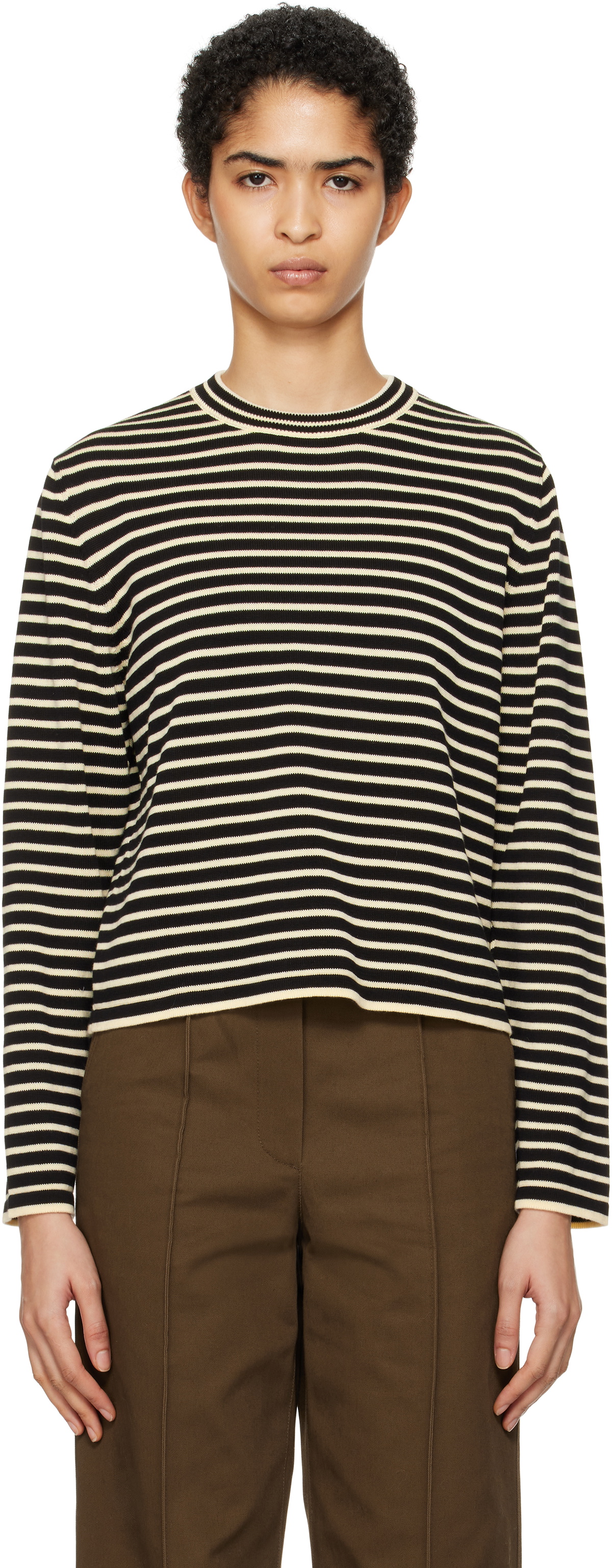 Cordera Black & White Organic Cotton Striped T-shirt