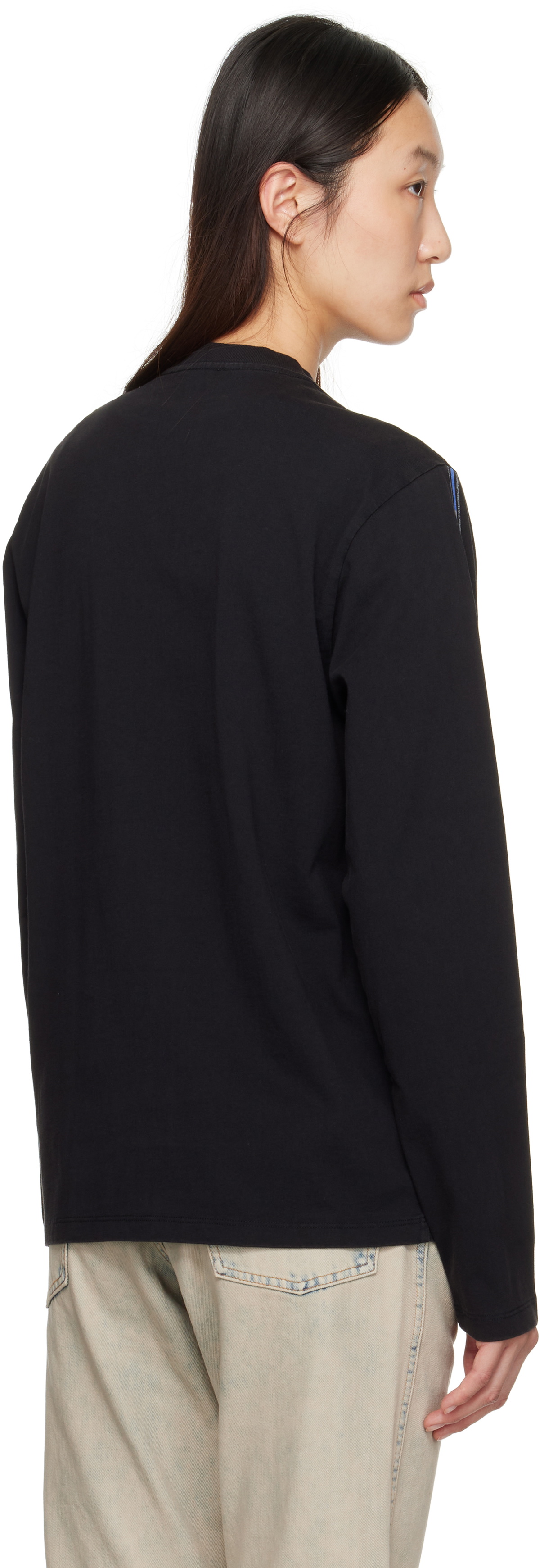 Coperni Black Slogan Long Sleeve T-shirt
