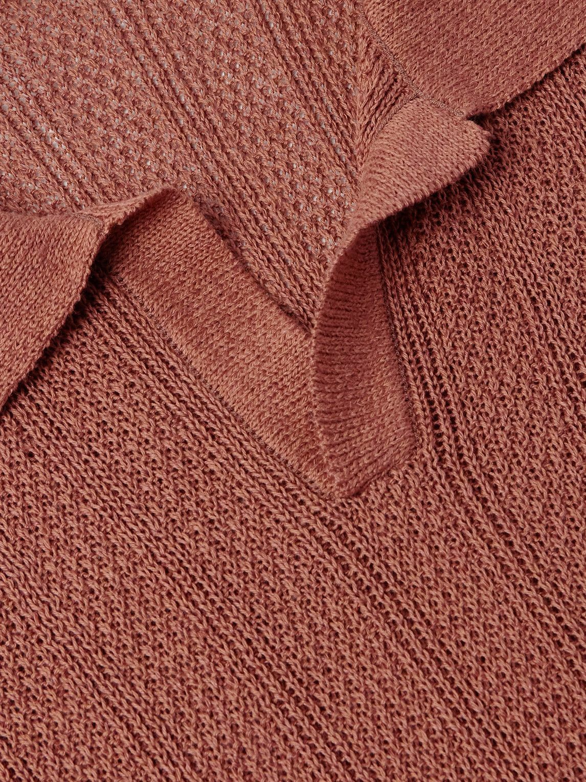MILES LEON - Fabien Linen and Cotton-Blend Polo Shirt - Orange