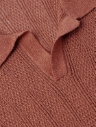 MILES LEON - Fabien Linen and Cotton-Blend Polo Shirt - Orange