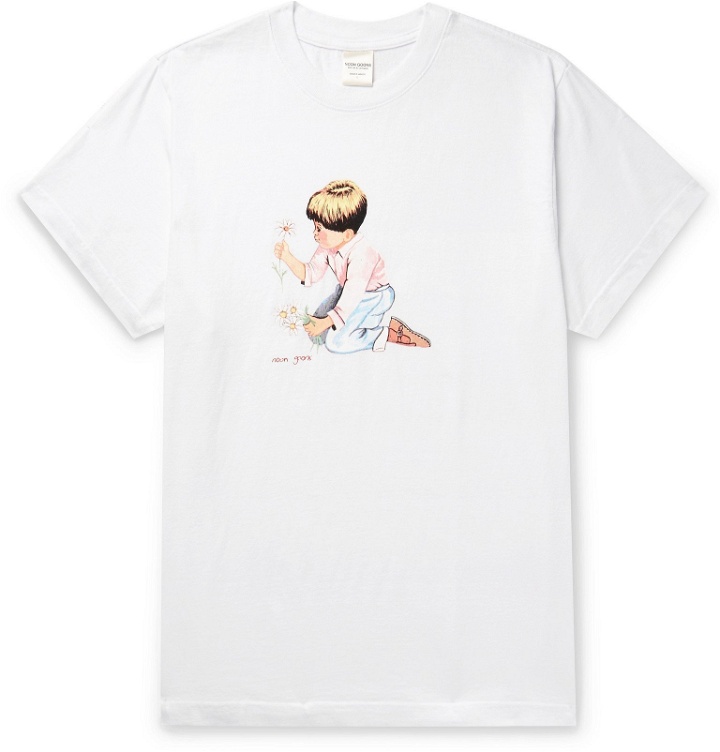 Photo: Noon Goons - Printed Cotton-Jersey T-Shirt - White