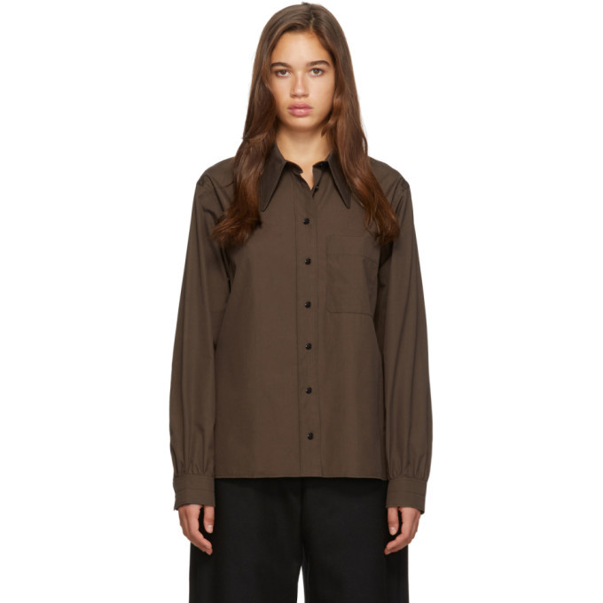 Lemaire Brown Pointed Collar Shirt Lemaire