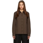 Lemaire Brown Pointed Collar Shirt