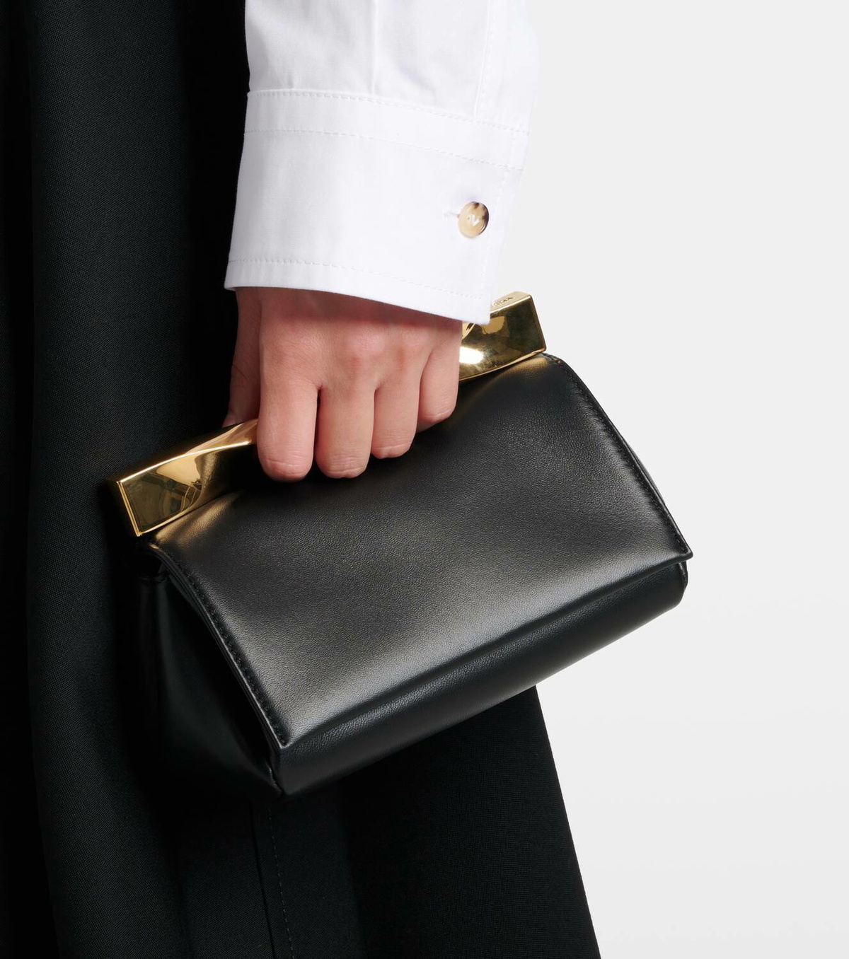 Aquazzura Mini Twist leather clutch