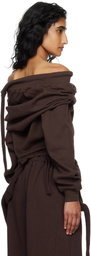 Ottolinger Brown Off-Shoulder Slouchy Sweater