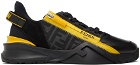 Fendi Black & Yellow Flow Low-Top Sneakers