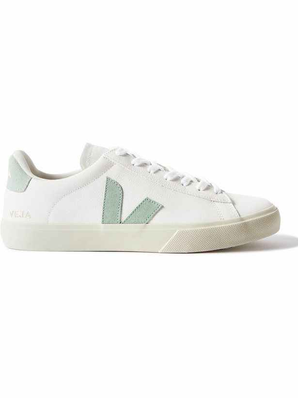 Photo: Veja - Campo Suede-Trimmed Leather Sneakers - White