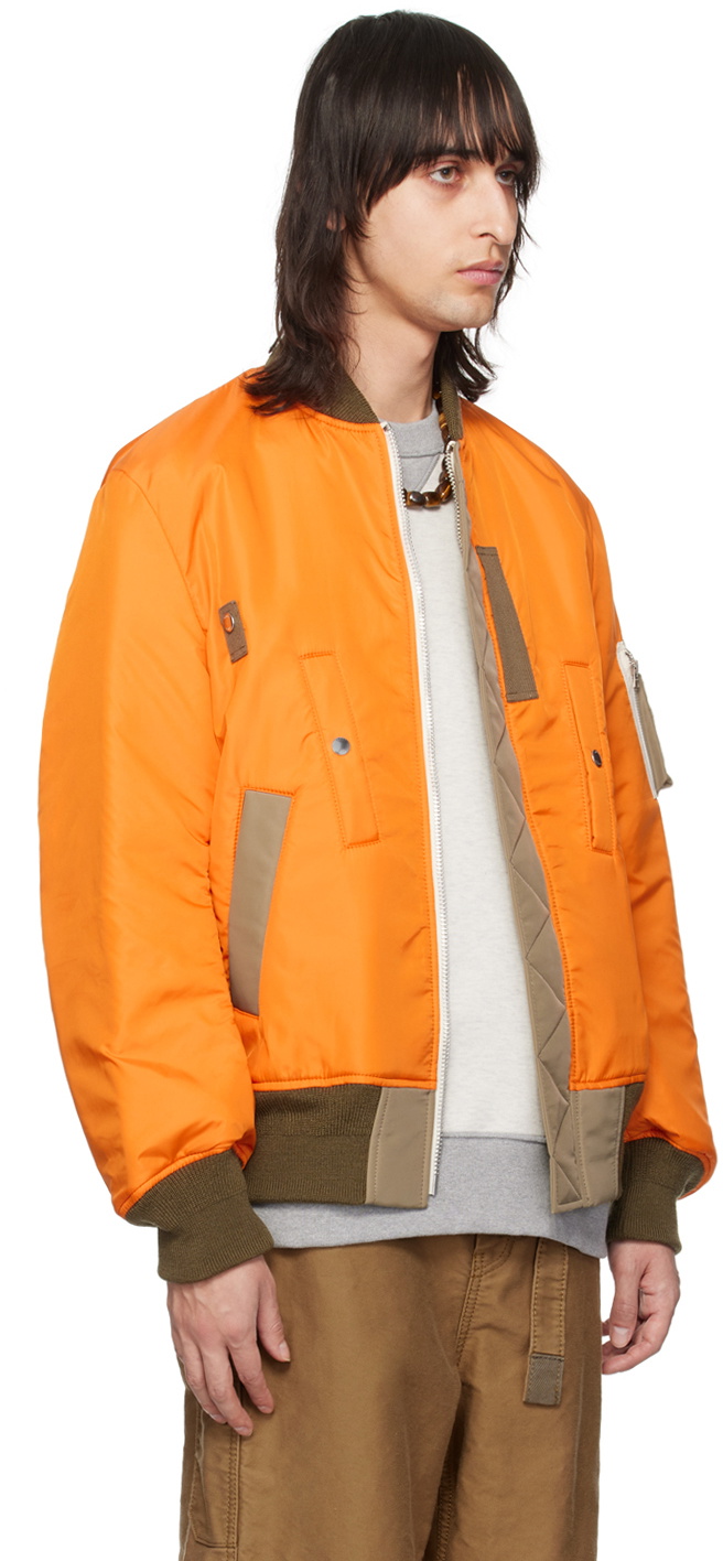 sacai Orange Zip Reversible Jacket Sacai