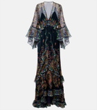 Etro Paisley tiered silk chiffon gown