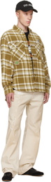 AAPE by A Bathing Ape Khaki Moonface Check Long Sleeve Shirt