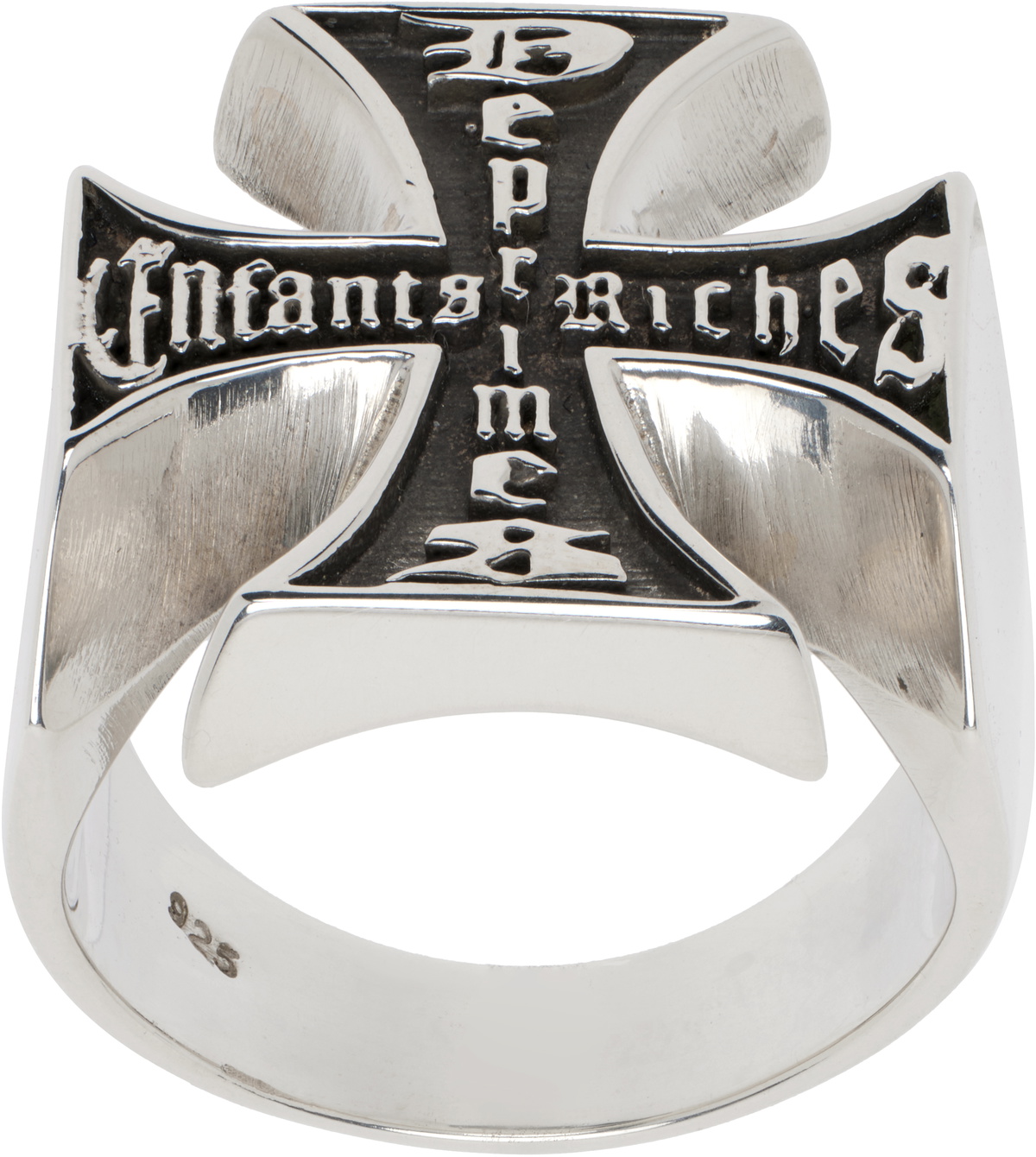 かわいい！ Silver Déprimés Riches Enfants Cross Riches Enfants Ring アクセサリー