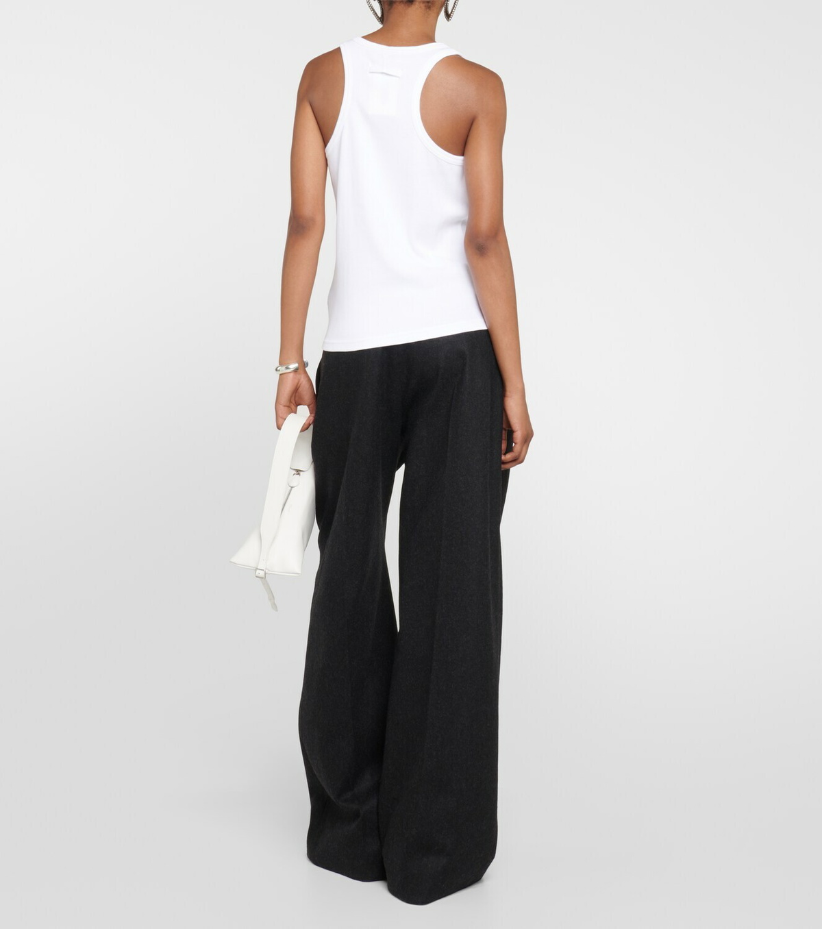 Jean Paul Gaultier Logo lace-up cotton tank top