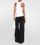 Jean Paul Gaultier Logo lace-up cotton tank top