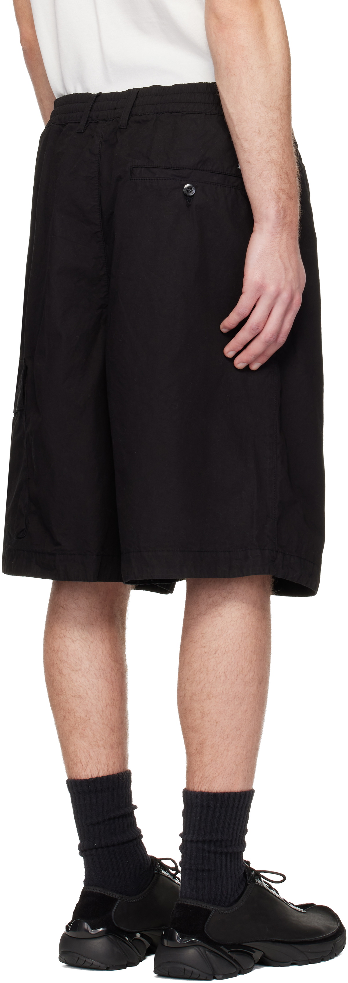 C.P. Company Black Micro-Reps Boxy Lens Shorts