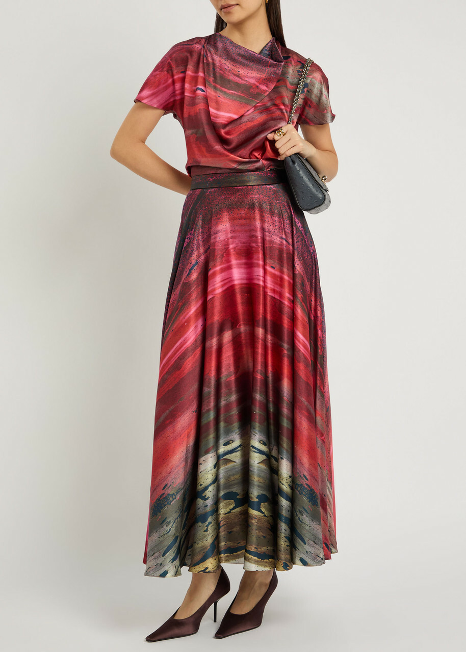 Roksanda Ameera Printed Silk Skirt Multicoloured 1