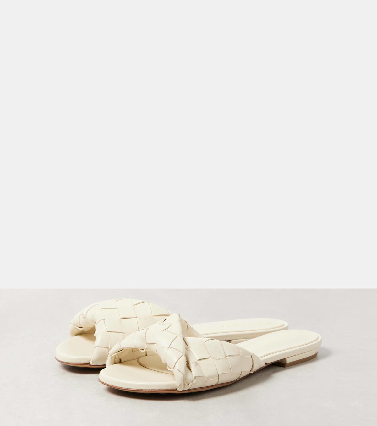 Bottega Veneta Blink Intrecciato leather slides