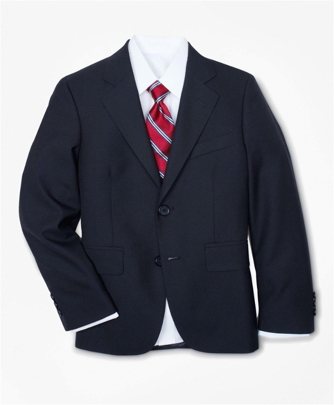 Photo: Brooks Brothers Boys Junior Two-Button Wool Suit Jacket | Navy