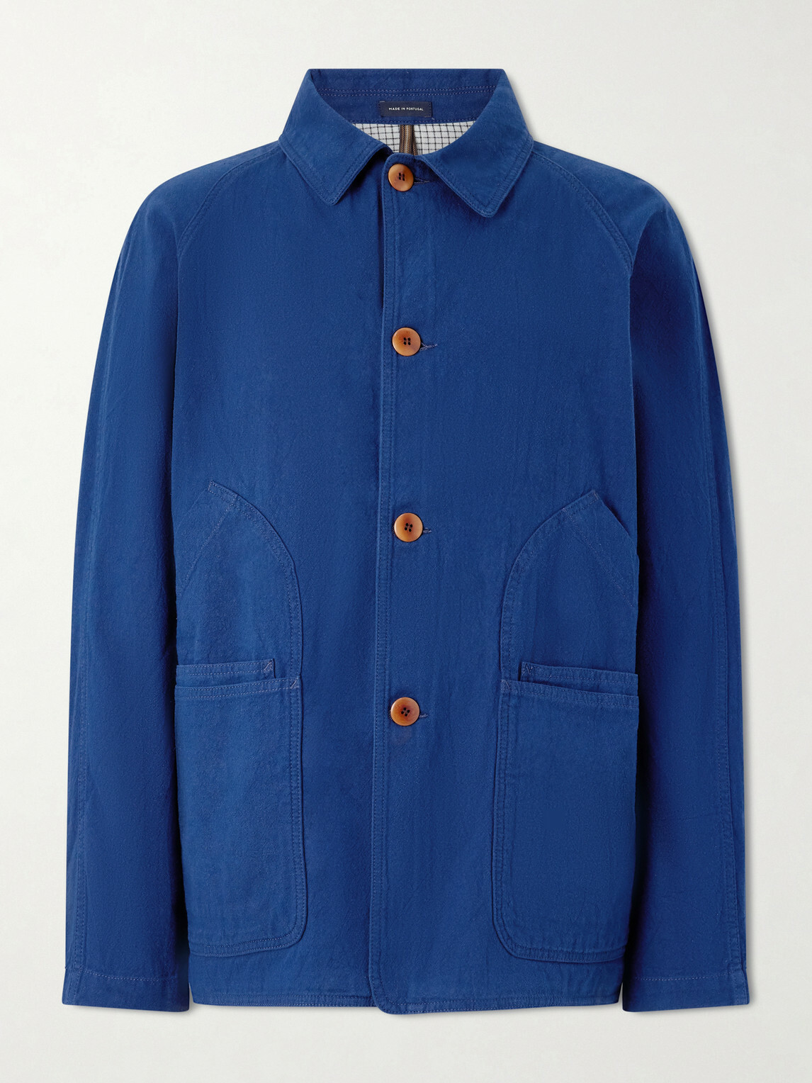Drake's - Cotton and Linen-Blend Chore Jacket - Blue
