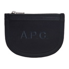 A.P.C. Navy Satin Half Moon Wallet