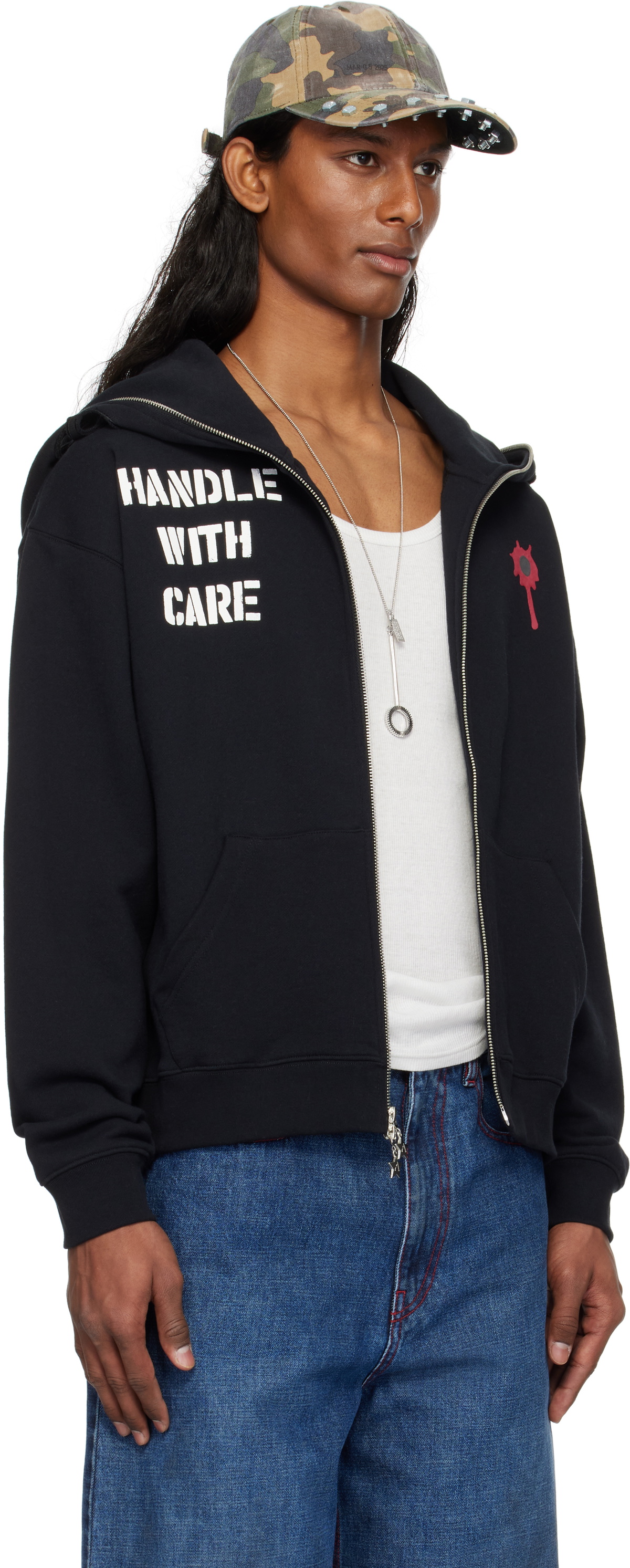 Ashley Williams Black 'Care' Butterfly Hoodie Ashley Williams