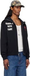 Ashley Williams Black 'Care' Butterfly Hoodie