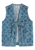 Damson Madder Dilly Embroidered Denim Gilet