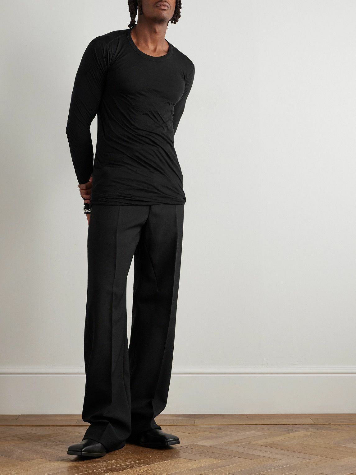 Rick Owens - Geth Straight-Leg Grain de Poudre Wool Trousers - Black