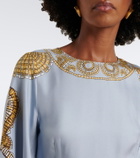 La DoubleJ Sorella printed silk twill maxi dress