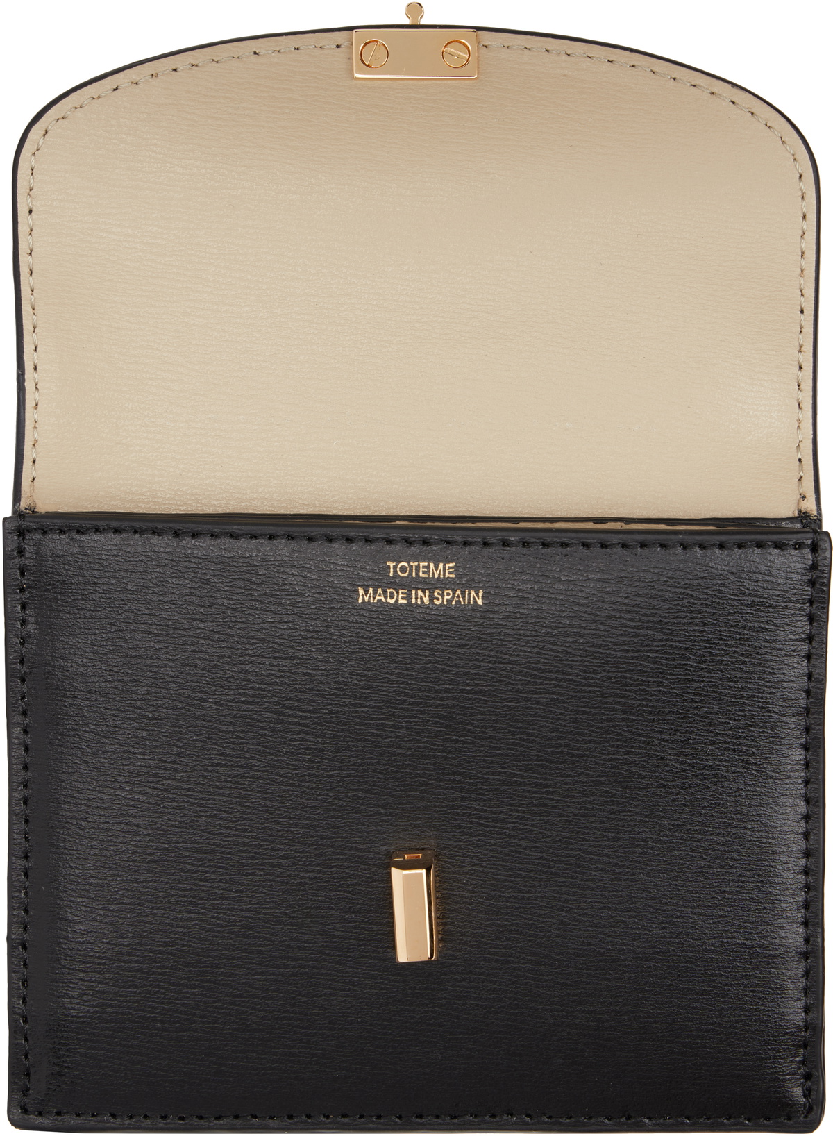 TOTEME Black T-Lock Leather Card Holder