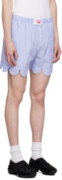 Charles Jeffrey LOVERBOY Blue Scalloped Boxer Shorts