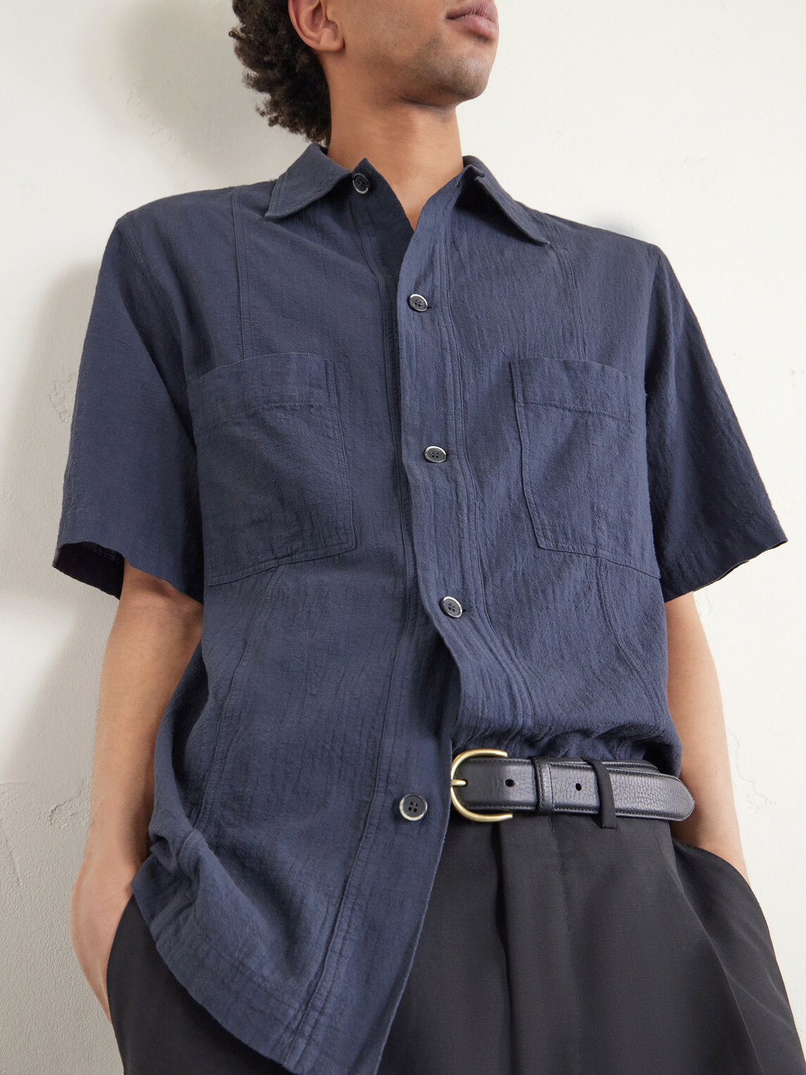 Barena - Garment-Dyed Cotton-Gauze Shirt - Blue