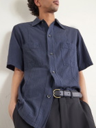 Barena - Garment-Dyed Cotton-Gauze Shirt - Blue