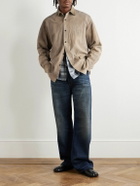 A.PRESSE - Distressed Suede Shirt Jacket - Gray