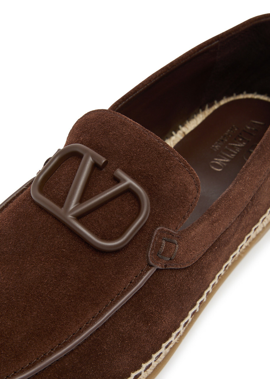 Valentino Leisure Flows VLogo Suede Espadrilles Brown Valentino display picture 2